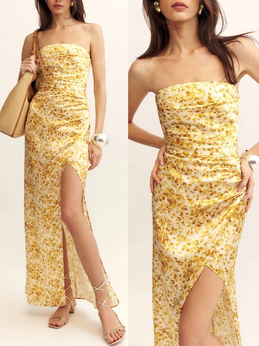 Reformation Barrow Silk Maxi Dress - FLAW - NWT